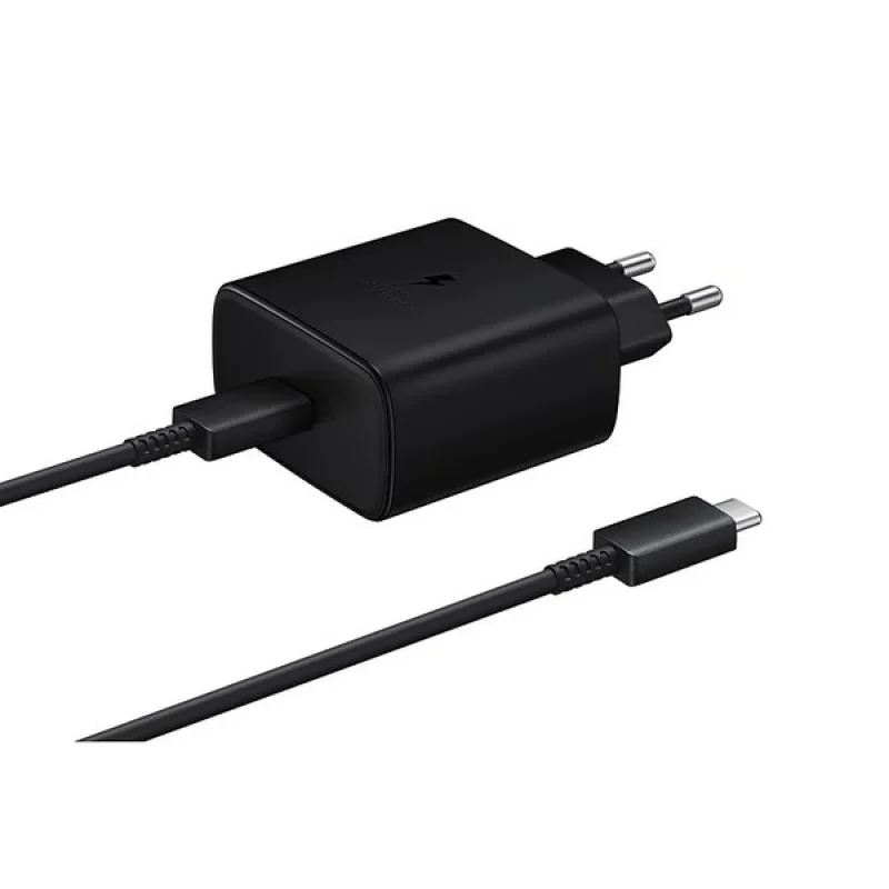 Incarcator Retea Samsung USB-C cu cablu USB C QC 3.0 45W Negru